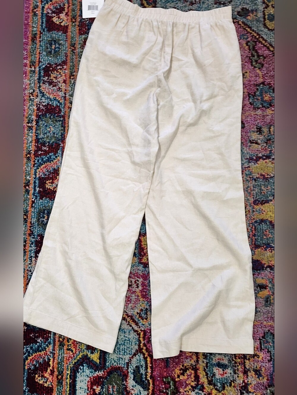 ELLEN TRACY | Wide-Leg Pull-On Linen Pants | Medium (Size 8-10) | NWT - Picture 3 of 7